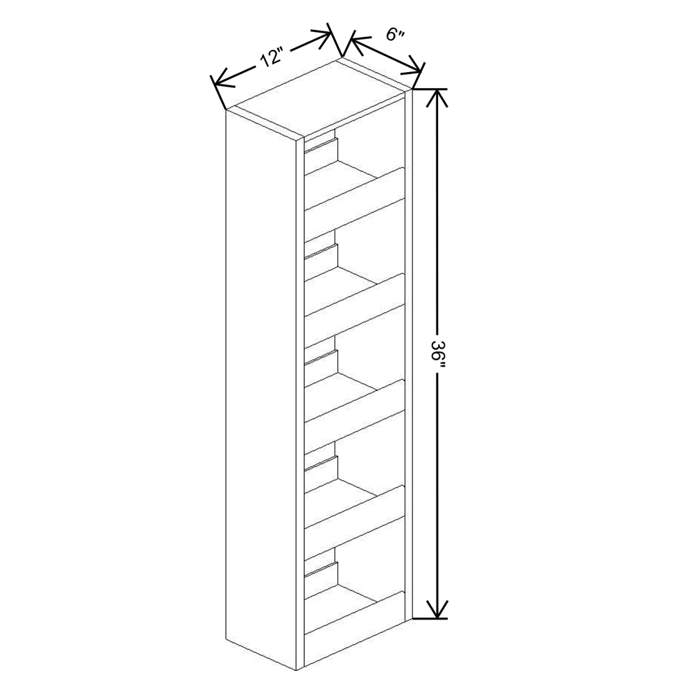 Fabuwood Allure Luna Kona 06"W X 36"H Spice Pull Out Wall {Fil/Cab Ordered Separately}