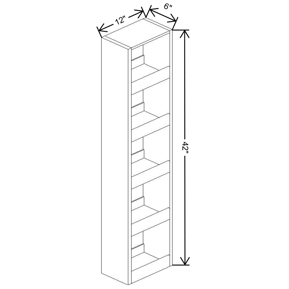 Fabuwood Allure Luna Kona 06"W X 42"H Spice Pull Out Wall {Fil/Cab Ordered Separately}