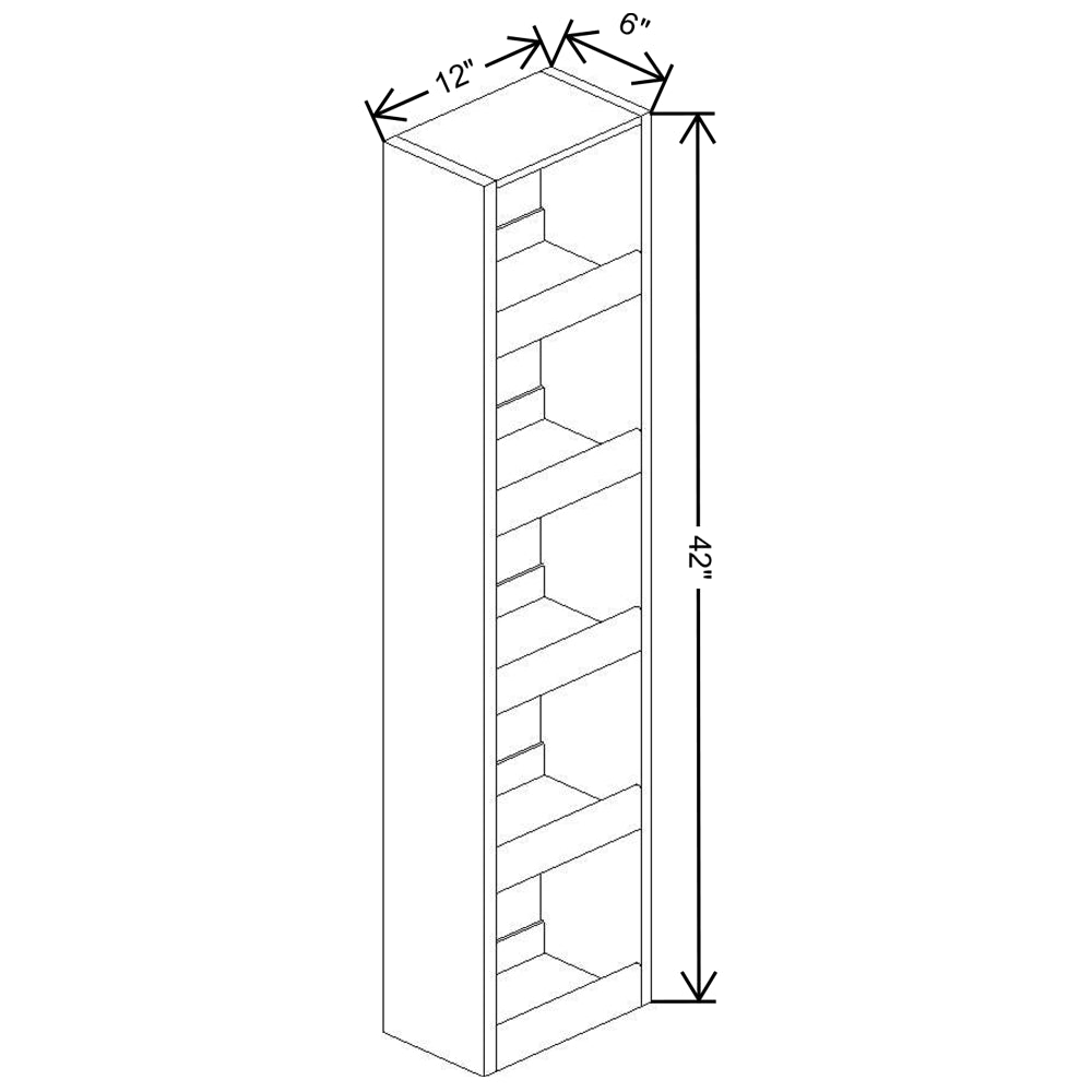 Fabuwood Quest Metro Mist 06"W X 42"H Spice Pull Out Wall {Fil/Cab Ordered Separately}