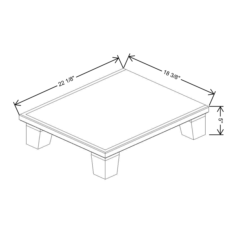 Fabuwood Allure Imperio Nickel 18"W & 22"D Shaker Platform With Taper Feet For TP1821