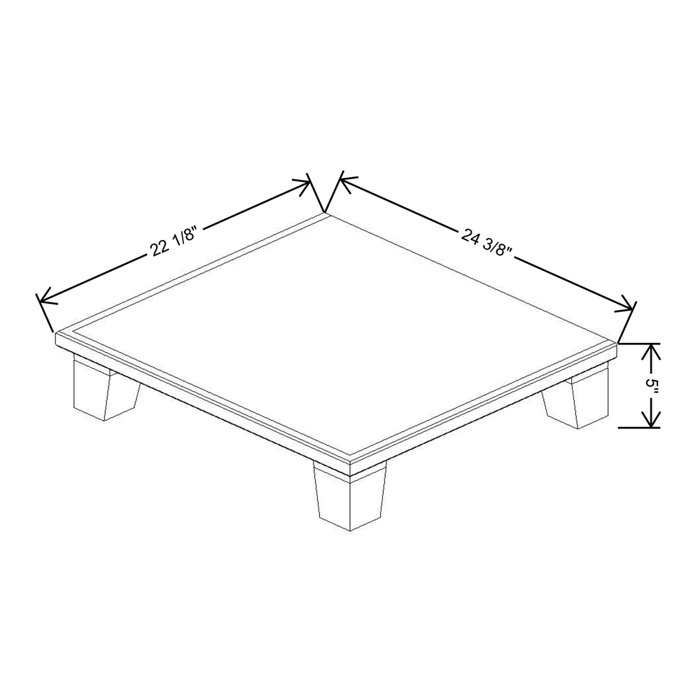 Fabuwood Allure Galaxy Frost 24"W & 22"D Shaker Platform With Taper Feet For V24