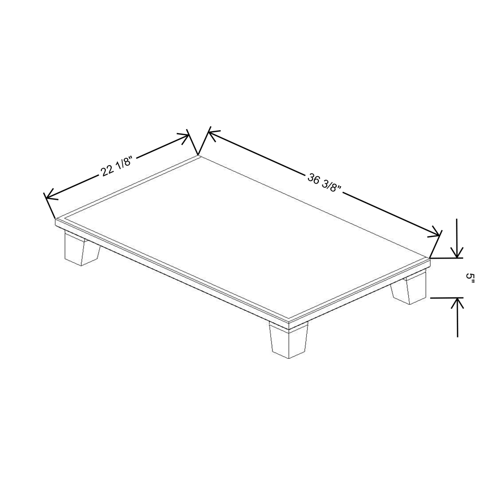 Fabuwood Allure Fusion Dove 36"W & 22"D Shaker Platform With Taper Feet For V36