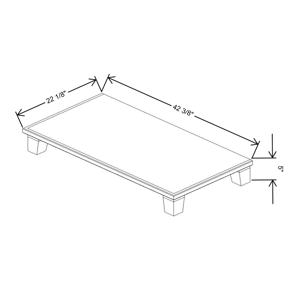 Fabuwood Allure Galaxy Nickel 42"W & 22"D Shaker Platform With Taper Feet For V42