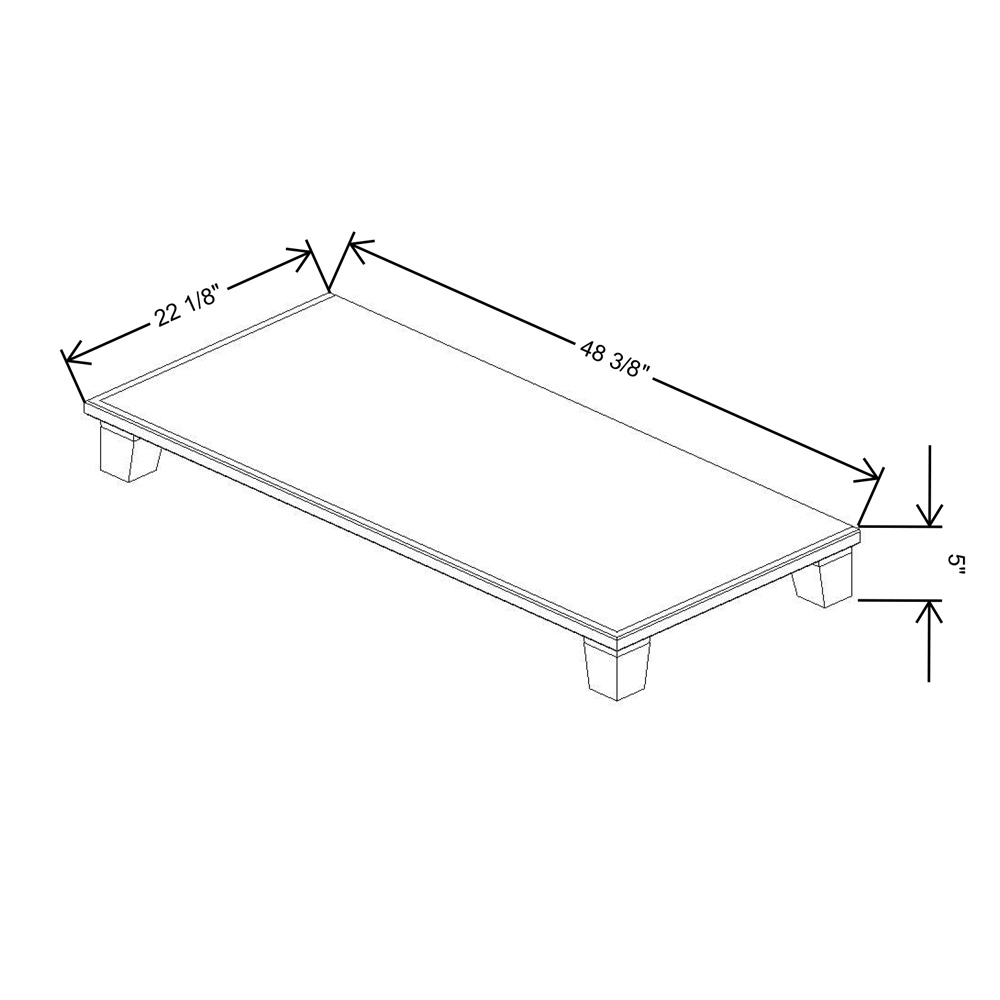 Fabuwood Allure Onyx Horizon  48"W & 22"D Shaker Platform With Taper Feet For V48