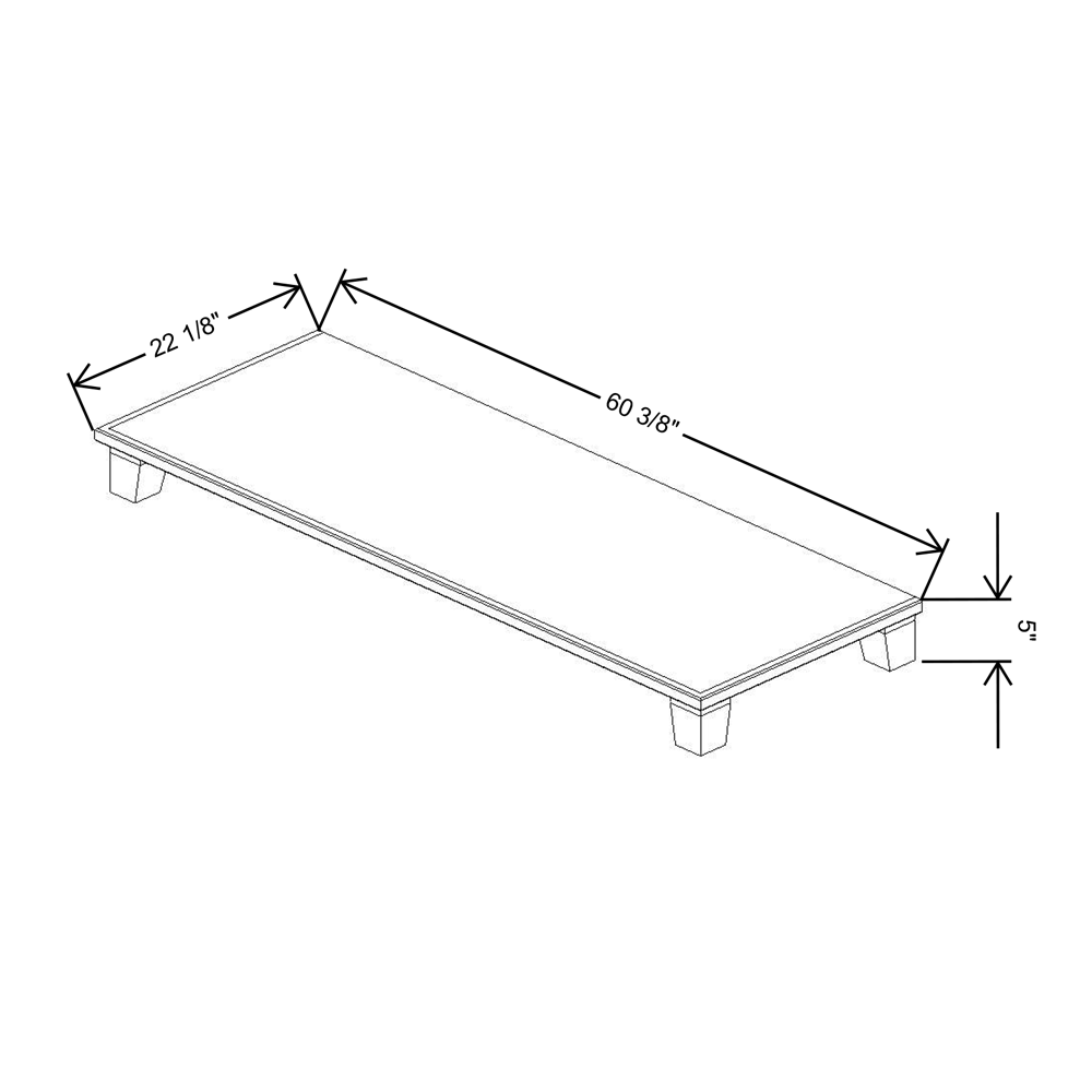 Fabuwood Allure Fusion Oyster  60"W & 22"D Shaker Platform With Taper Feet For V60