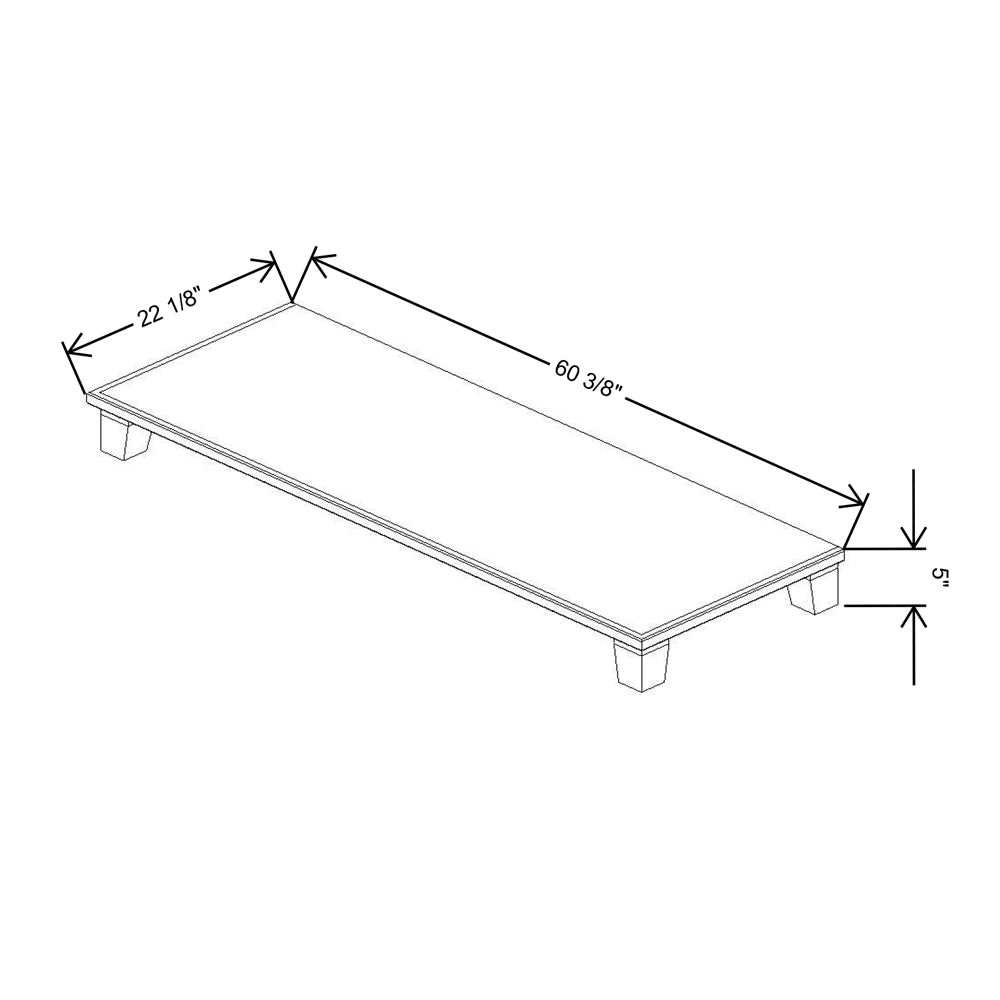 Fabuwood Allure Galaxy Frost 60"W & 22"D Shaker Platform With Taper Feet For V60