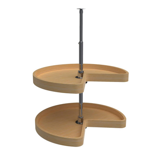 Wolf Classic Hanover Grey Stain Wood Lazy Susans Installed - 2 28" Diameter