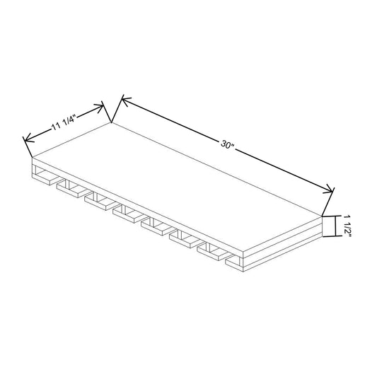 Fabuwood Allure Luna Desert Oak 30" W X 1 1/2" H X 11 1/4" D  Stemware Rack