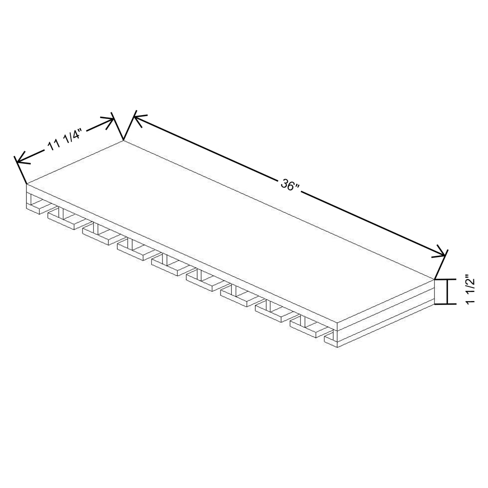 Fabuwood Value Premium Hallmark Frost 36"W x 12"D Stemware Rack