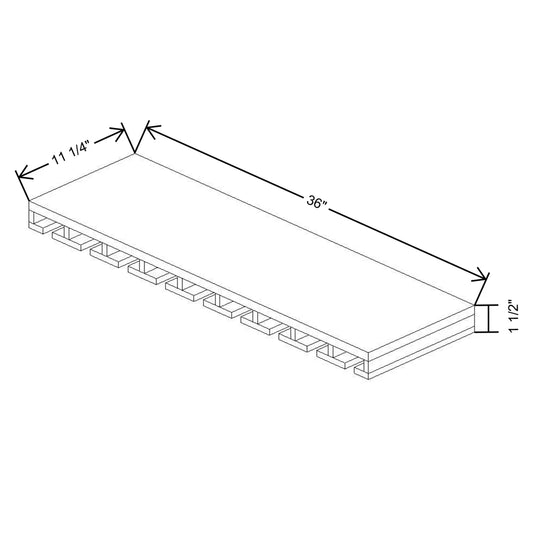 Fabuwood Allure Luna Desert Oak 36" W X 1 1/2" H X 11 1/4" D  Stemware Rack