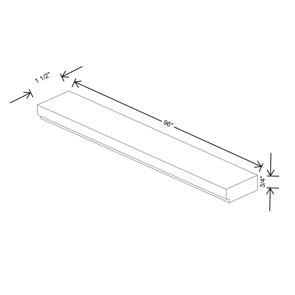 Fabuwood Illume Catalina Bianco Gloss 2 Starter Molding 3/4" X 1 1/4" X 96"