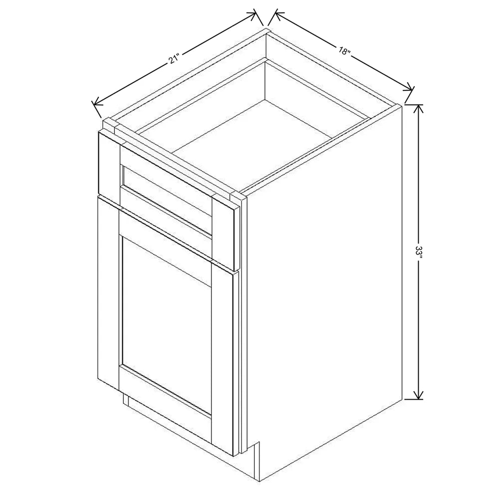 J&K Dove E1 Vanity Base Door/Drawer 18" W x 33" H x 21" D