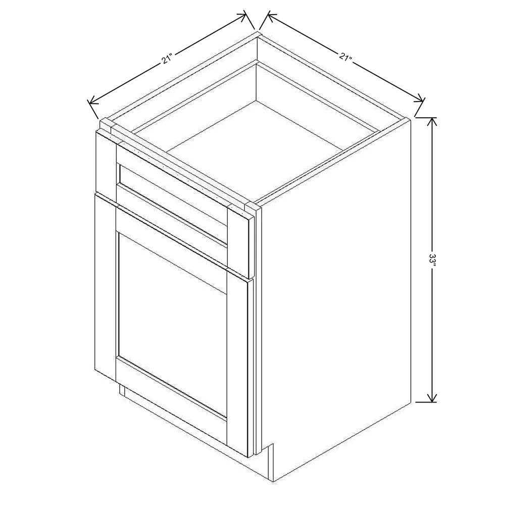 J&K Mahogany J5 Vanity Base Door/Drawer  21" W x 33" H x 21" D