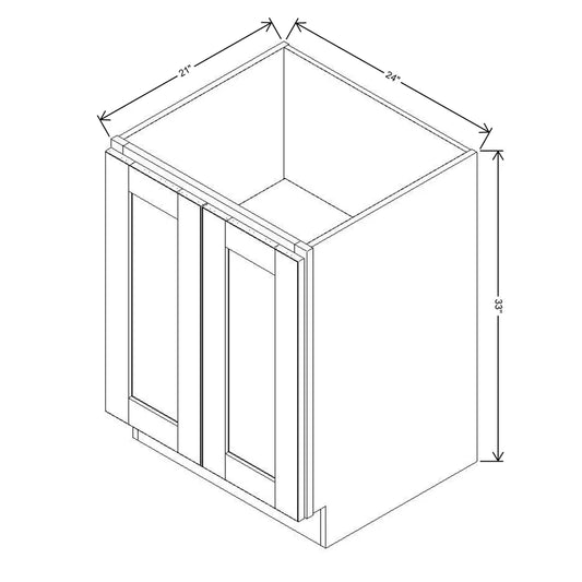 J&K Chocolate Glazed M01 Vanity Base FHD  24" W x 33" H x 21" D