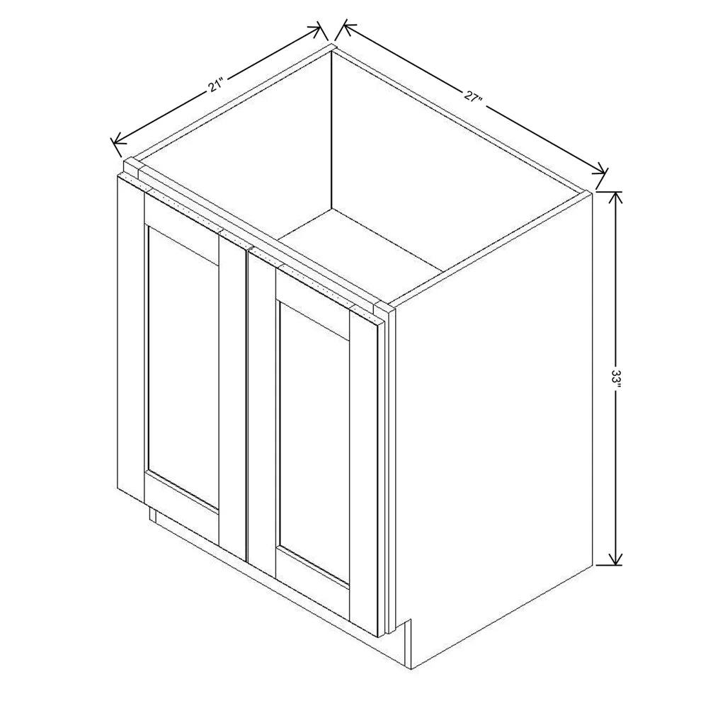 J&K Dove E1 Vanity Base FHD  27" W x 33" H x 21" D