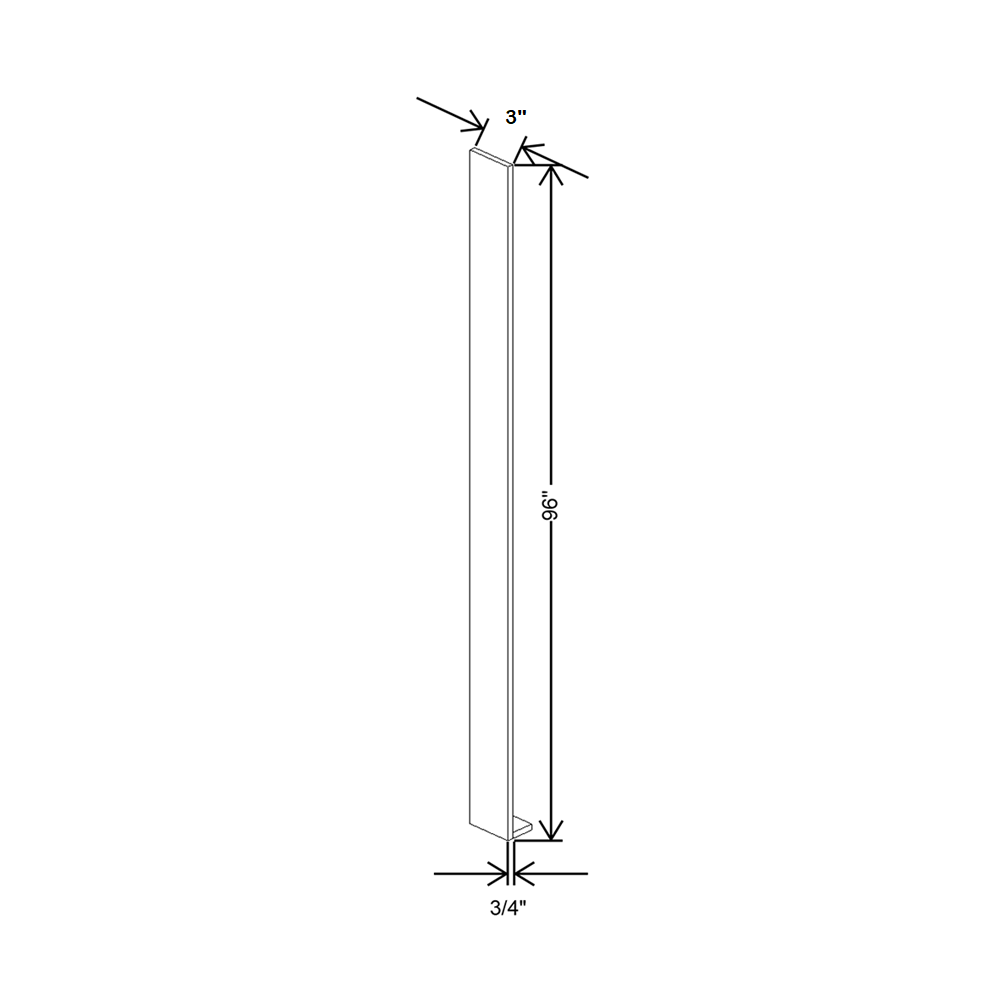 Cubitac Prestige Newport Latte 3"W X 96"H Tall Filler