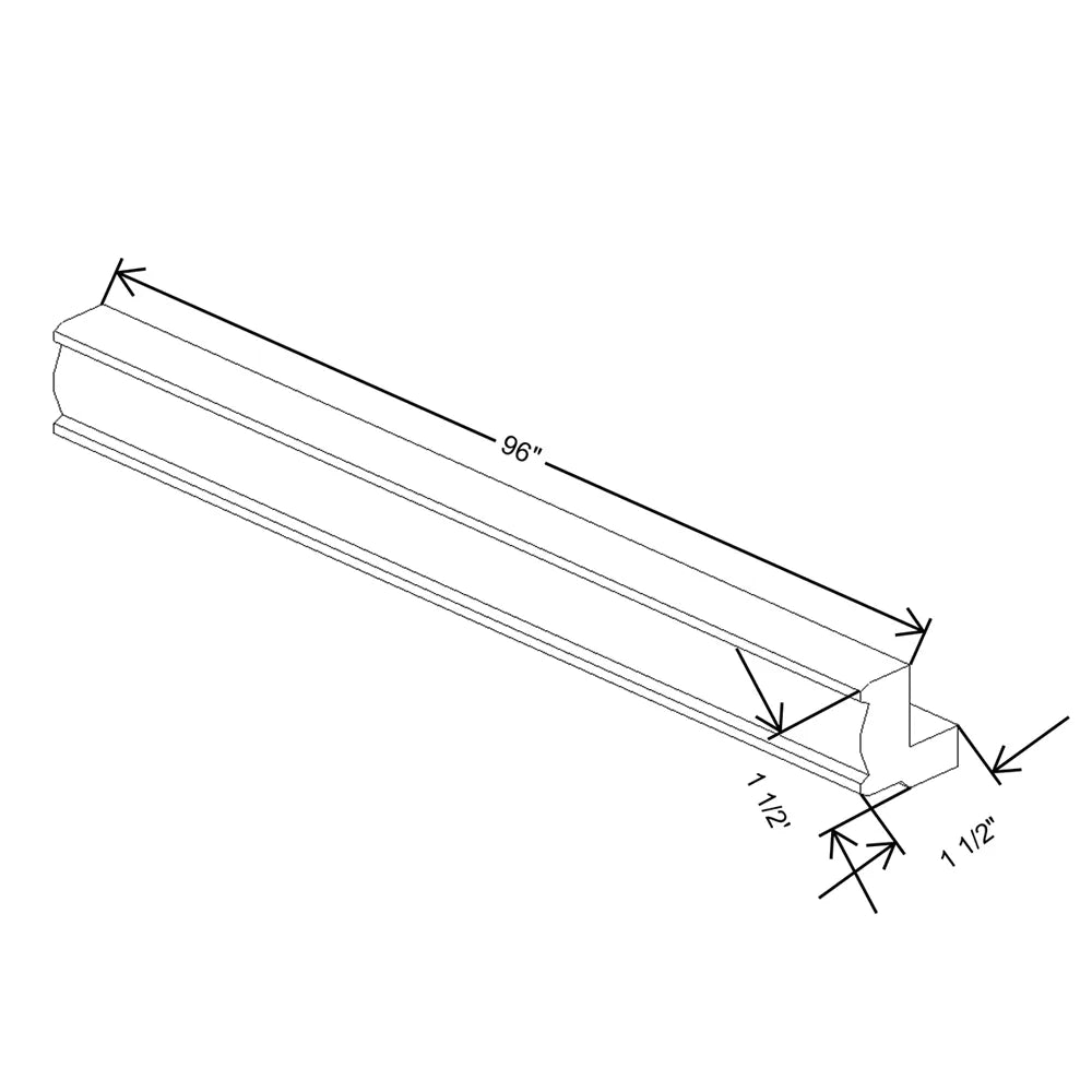 J&K White Shaker S8 96" W Traditional Light Rail Molding