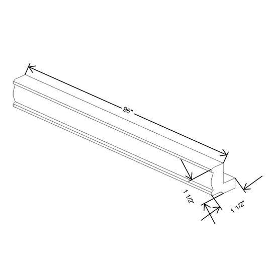 J&K White Shaker S8 96" W Traditional Light Rail Molding