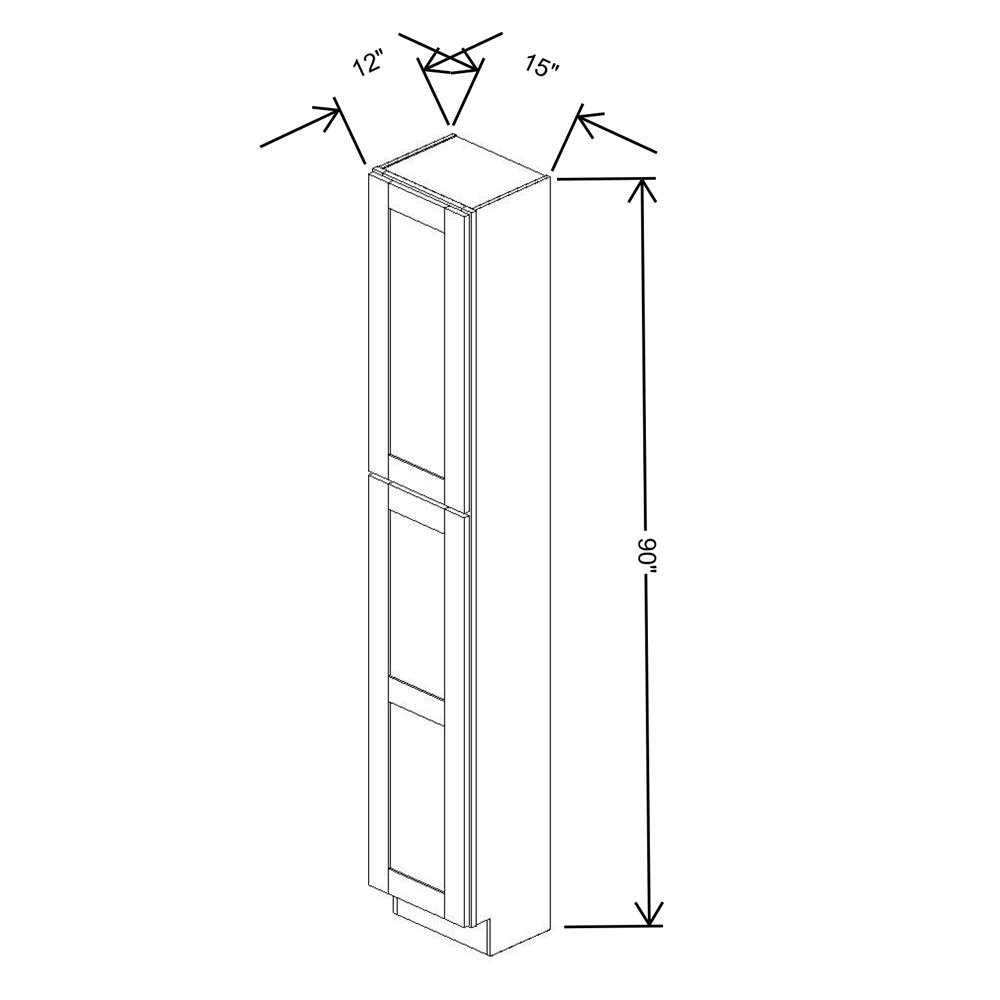 Fabuwood Allure Galaxy Timber 15"W X 90"H X 12"D Tall Pantry