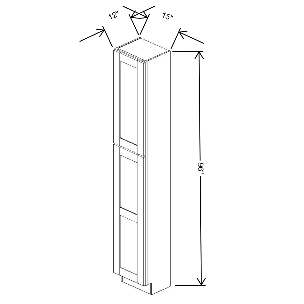 Fabuwood Allure Galaxy Cobblestone 15"W X 96"H X 12"D Tall Pantry