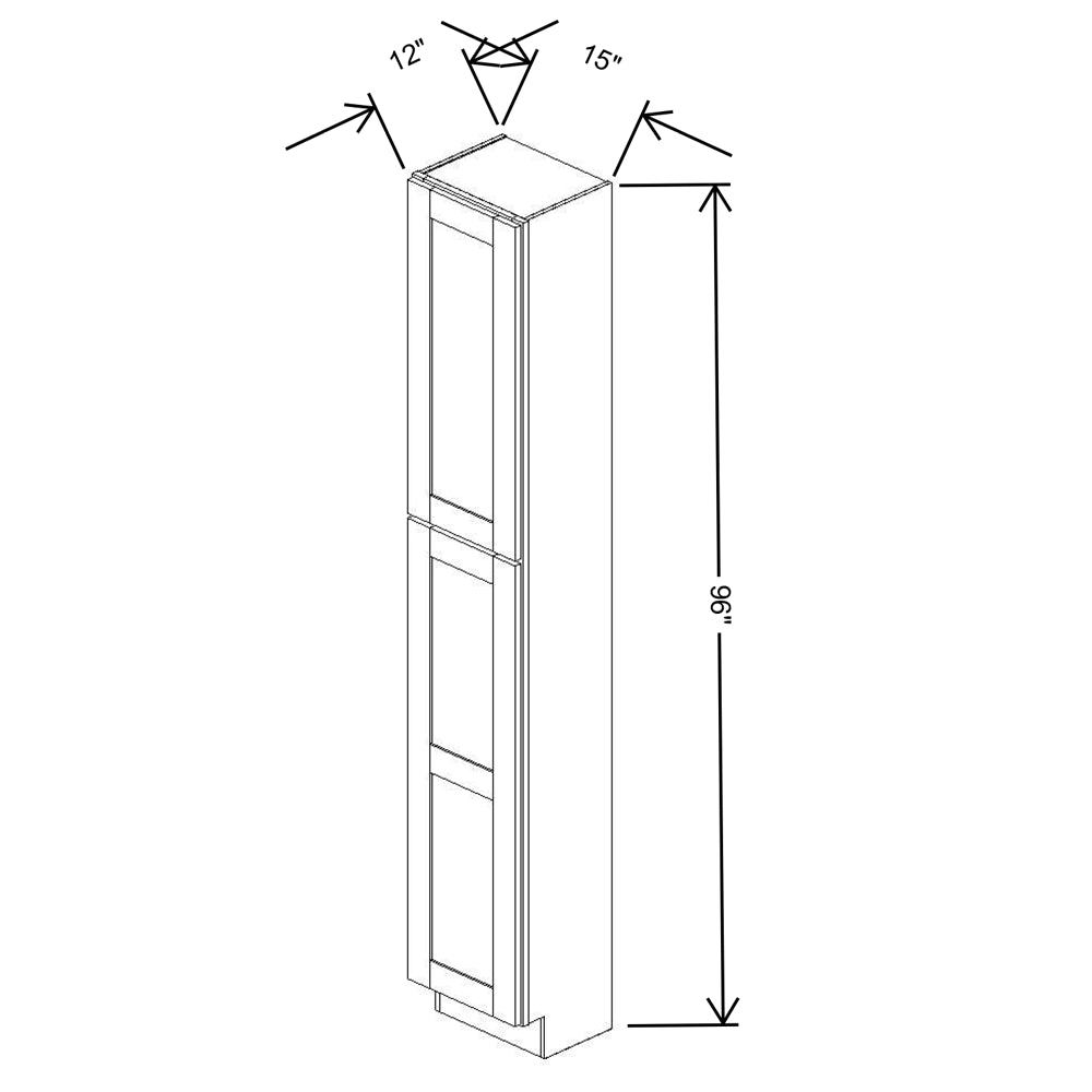 Fabuwood Allure Galaxy Cobblestone 15"W X 96"H X 12"D Tall Pantry