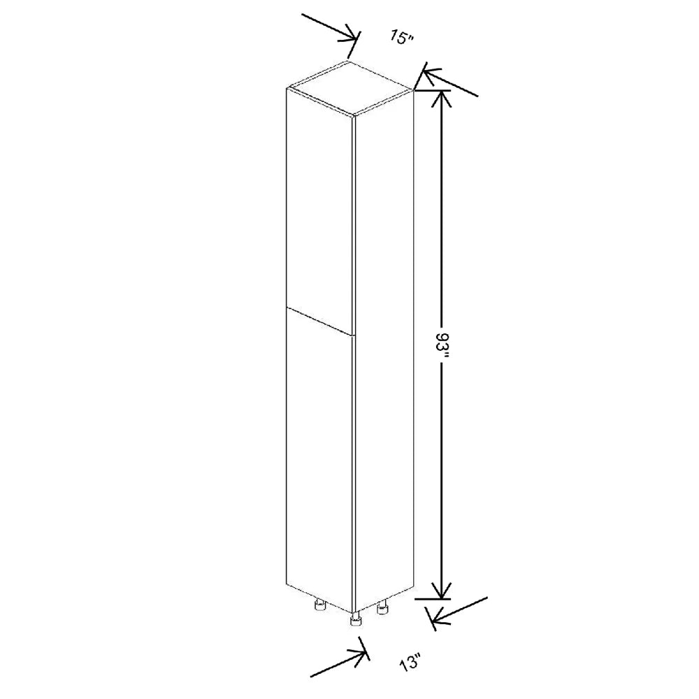 Fabuwood Illume Catalina Carbone Matte 15" W X 93" H X 13" D Tall Pantry Cabinet