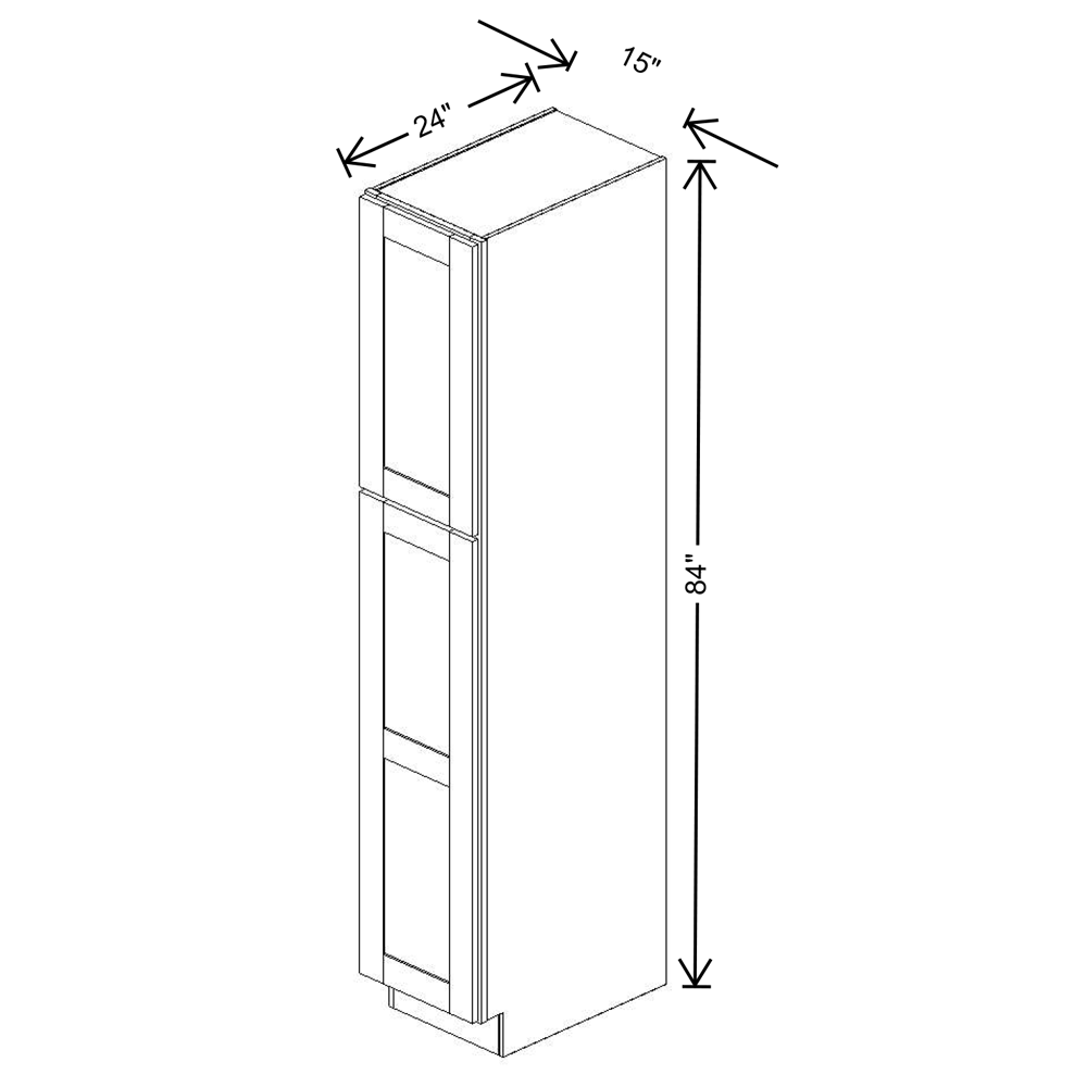 Fabuwood Allure Fusion Nickel Tall Pantry 15"W x 84"H Shaker Cabinet