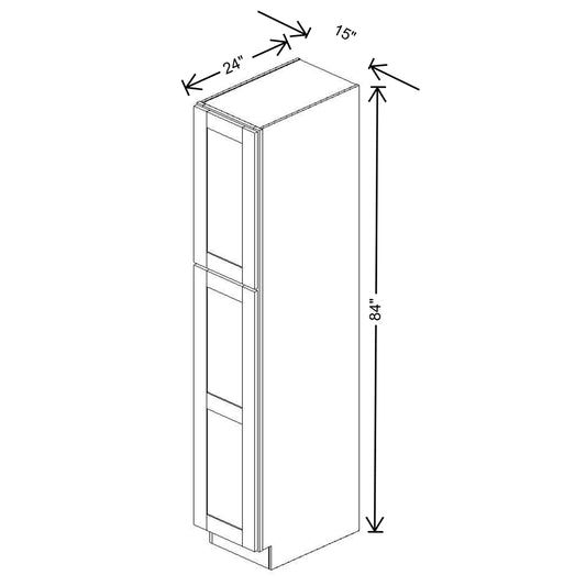 Fabuwood Allure Galaxy Cobblestone Tall Pantry 15"W x 84"H Shaker Cabinet