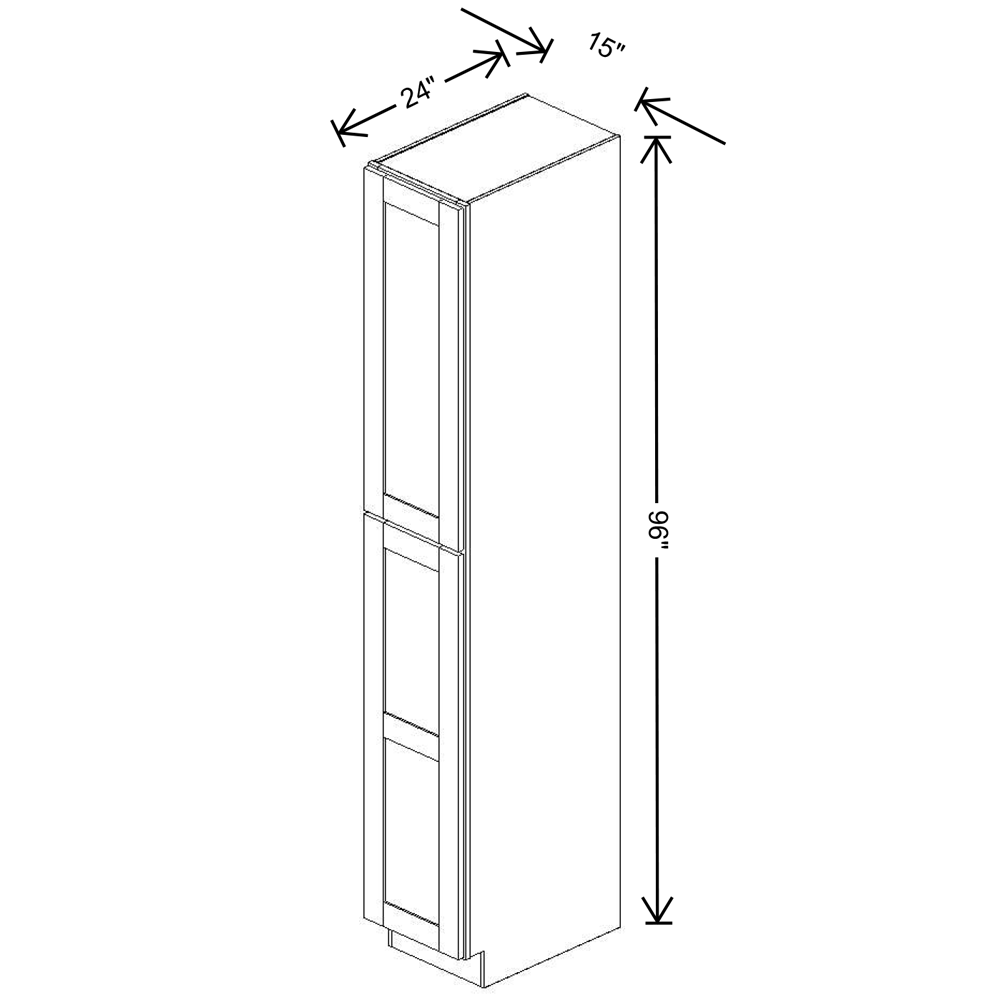 Fabuwood Quest Metro Mist Tall Pantry 15"W x 96"H Shaker Cabinet