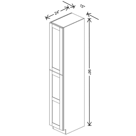 Fabuwood Allure Galaxy Cobblestone Tall Pantry 15"W x 96"H Shaker Cabinet