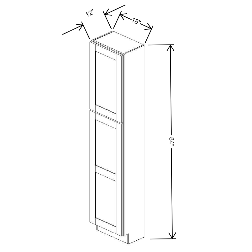 Fabuwood Allure Luna Kona 18"W X 84"H X 12"D  Tall Pantry