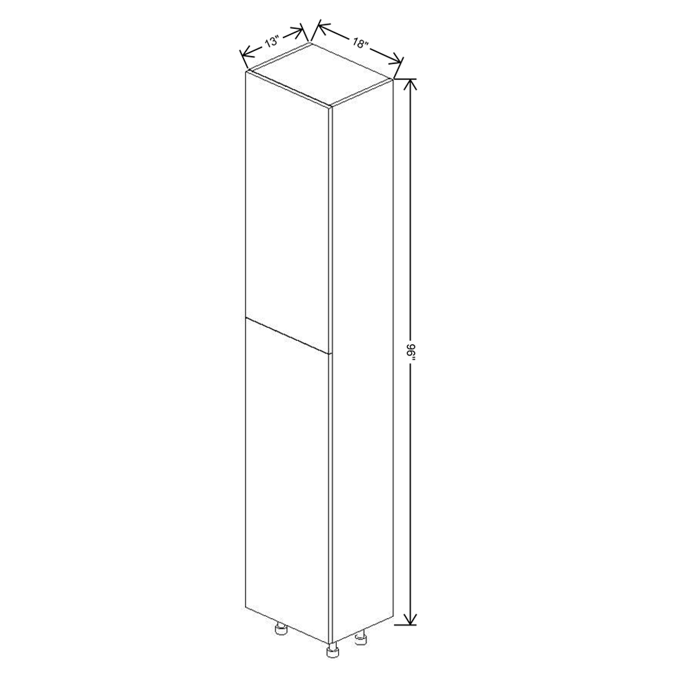 Fabuwood Illume Catalina Bianco Gloss 2 96"H Single Door Pantry