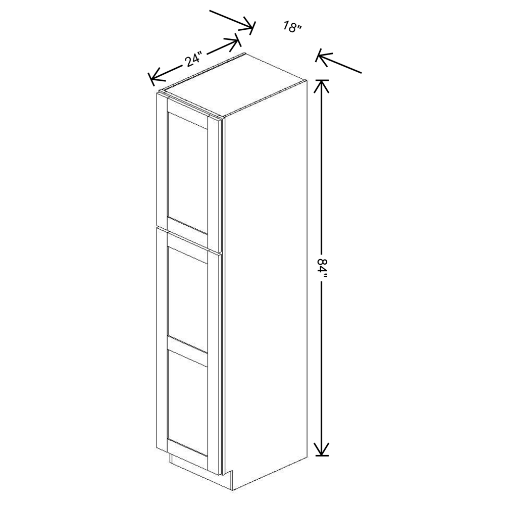 Fabuwood Allure Galaxy Nickel Tall Pantry 18"W x 84"H Shaker Cabinet