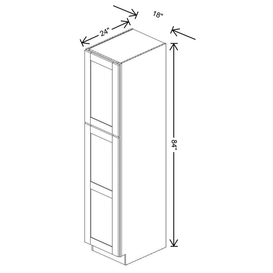 Fabuwood Allure Galaxy Cobblestone Tall Pantry 18"W x 84"H Shaker Cabinet