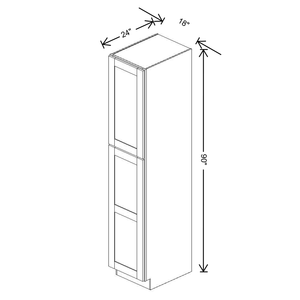 Fabuwood Allure Galaxy Timber Tall Pantry 18"W x 90"H Shaker Cabinet