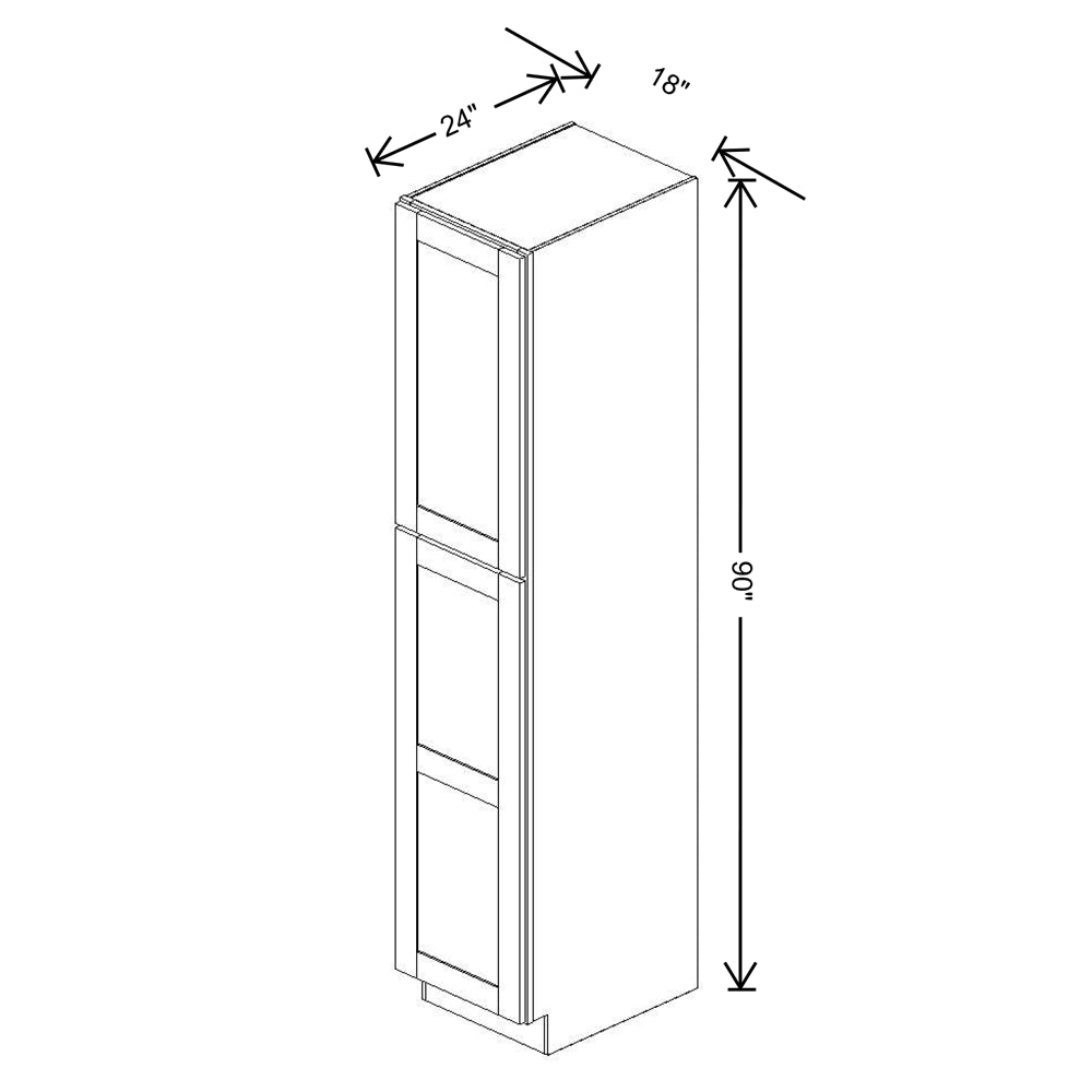 Fabuwood Quest Metro Frost Tall Pantry 18"W x 90"H Shaker Cabinet