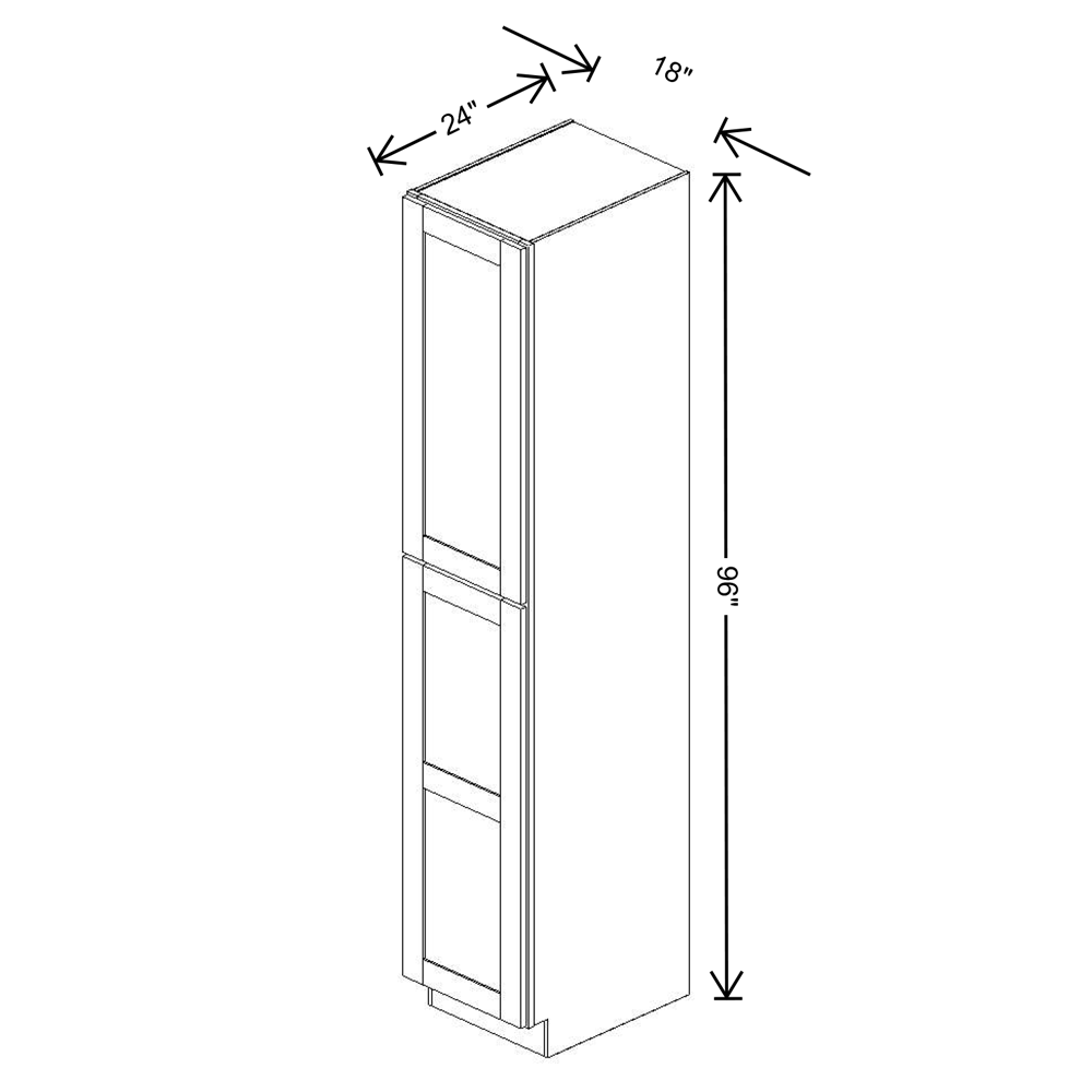 Fabuwood Allure Imperio Nickel Tall Pantry 18"W x 96"H Shaker Cabinet