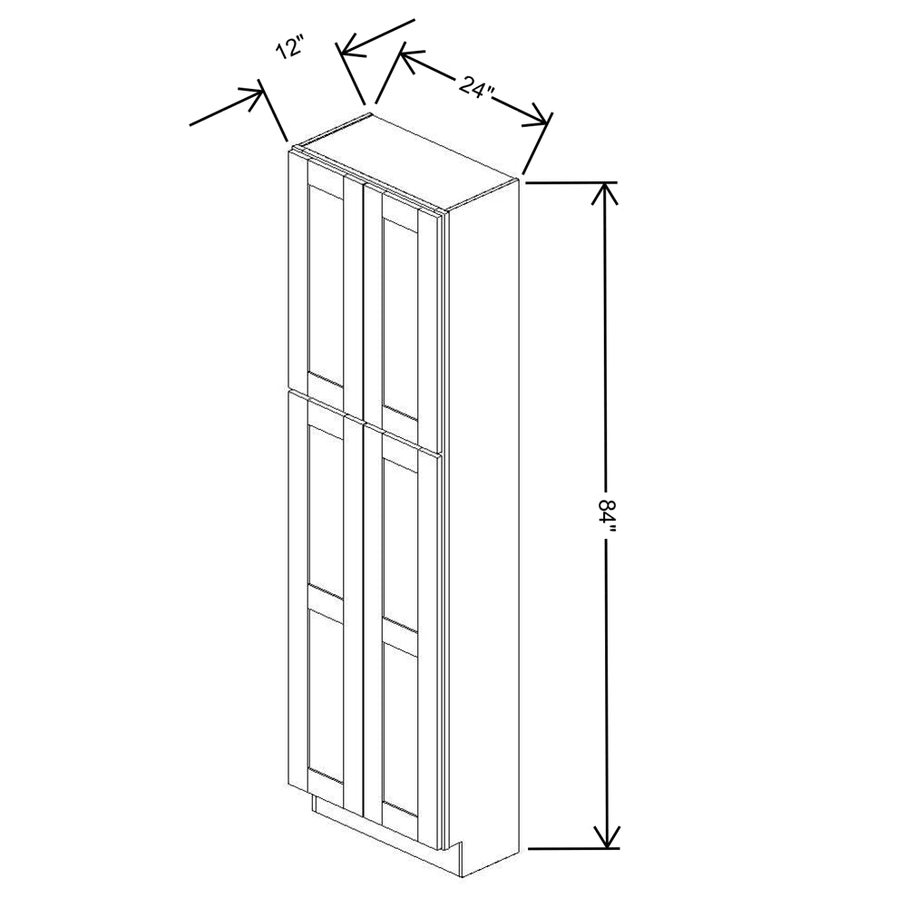 Fabuwood Allure Galaxy Cobblestone 24"W x 84"H X 12"D Tall Pantry