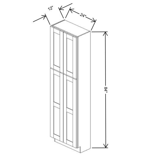 Fabuwood Allure Galaxy Cobblestone 24"W x 84"H X 12"D Tall Pantry