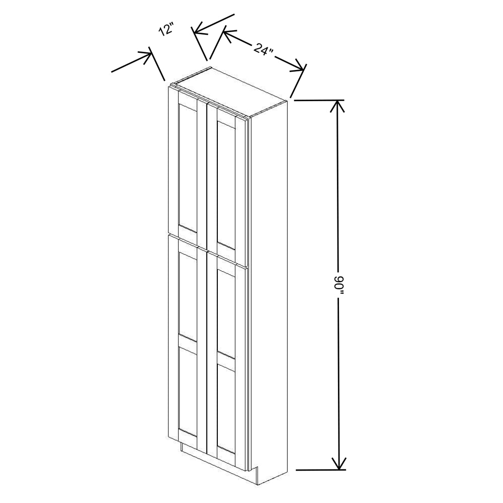 Fabuwood Allure Luna Timber 24"W X 90"H X12"D Tall Pantry