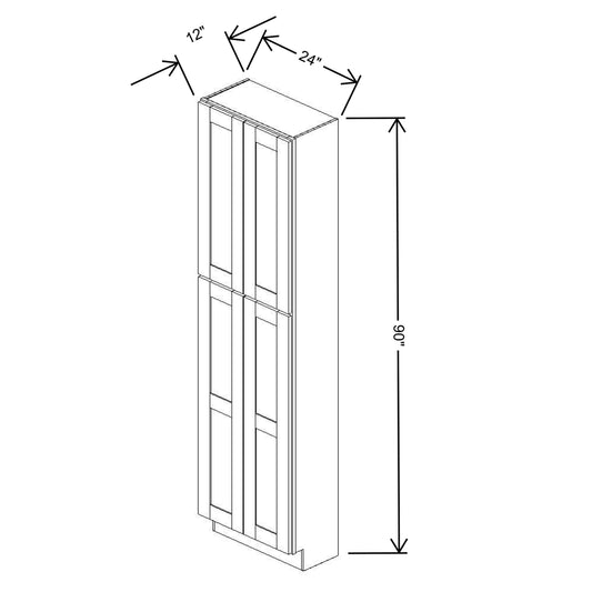 Fabuwood Allure Luna Dove 24"W X 90"H X12"D Tall Pantry