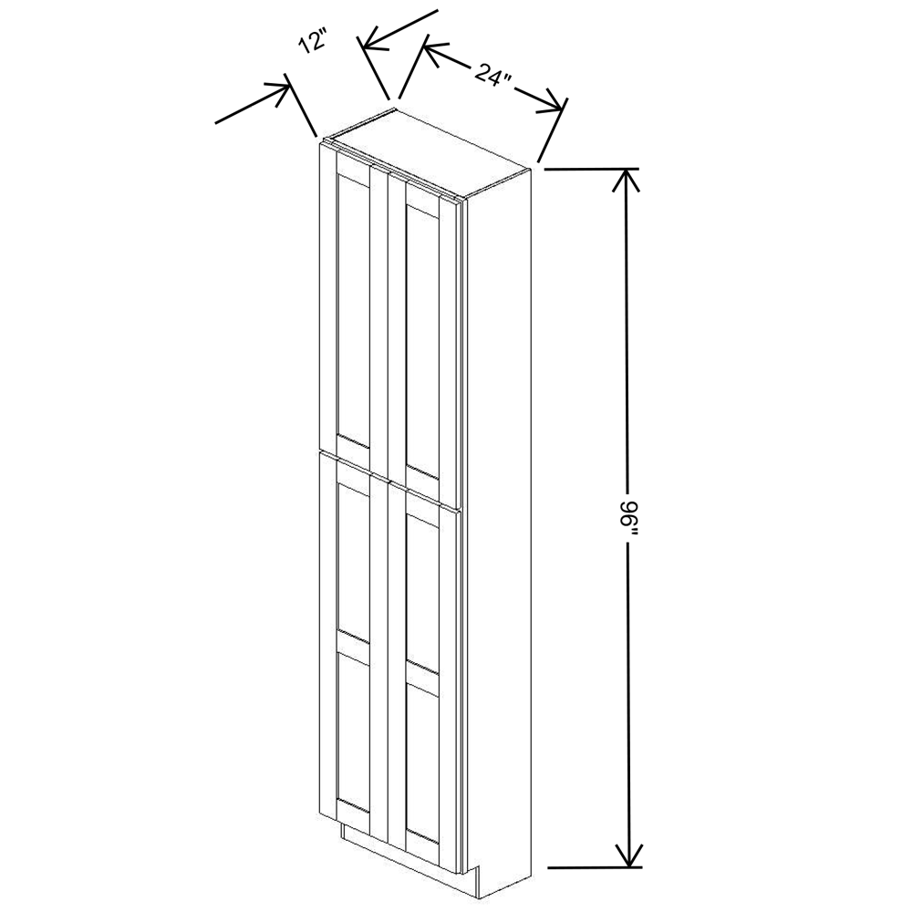 Fabuwood Allure Fusion Dove 24"W x 96"H X 12"D Tall Pantry