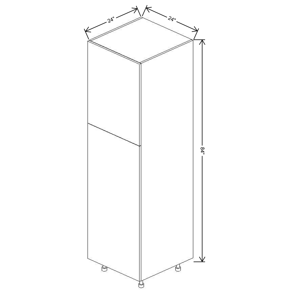 Fabuwood Illume Catalina Bianco Gloss 2 84"H Single Door Pantry