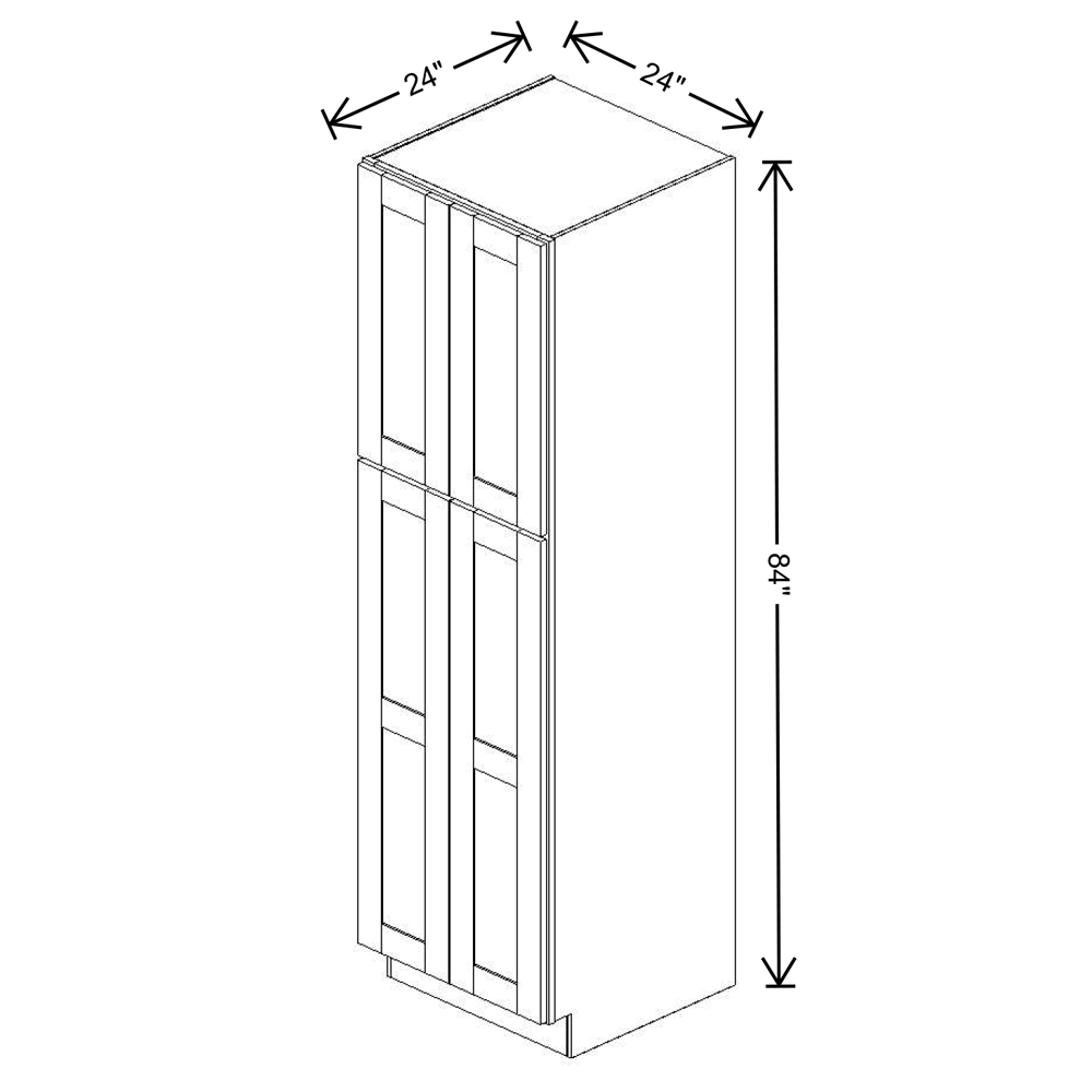 Fabuwood Allure Fusion Dove Tall Pantry 24"W x 84"H Shaker Cabinet