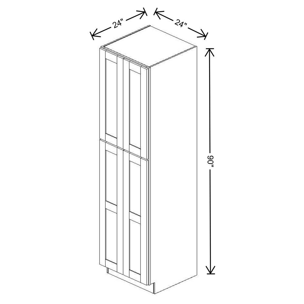 Fabuwood Allure Onyx Horizon  Tall Pantry 24"W x 90"H Shaker Cabinet