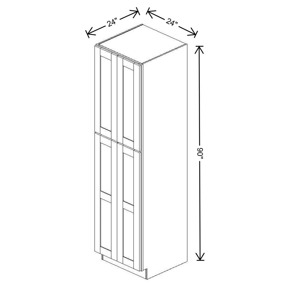 Fabuwood Allure Luna Kona Tall Pantry 24"W x 90"H Shaker Cabinet