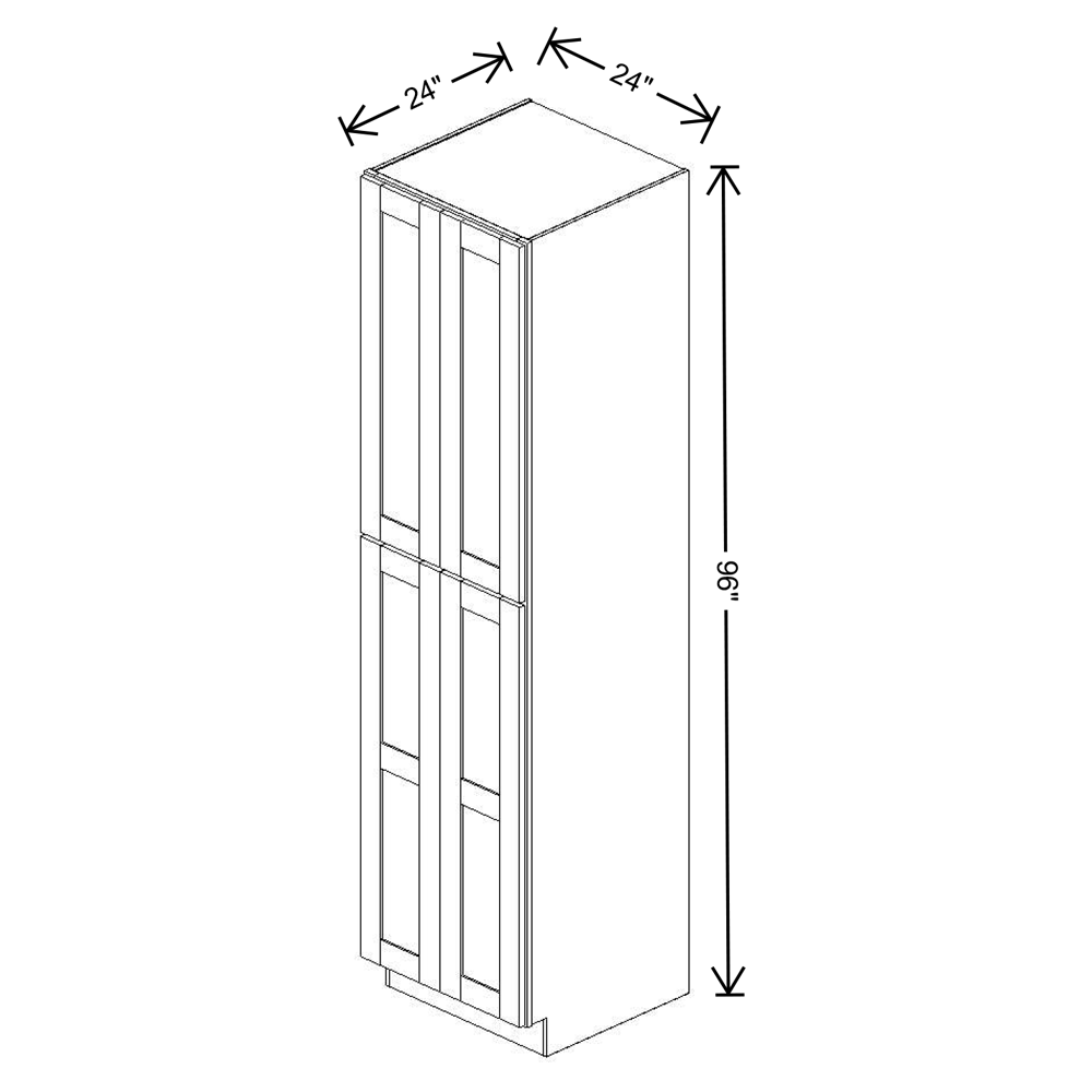 Fabuwood Allure Onyx Horizon  Tall Pantry 24"W x 96"H Shaker Cabinet