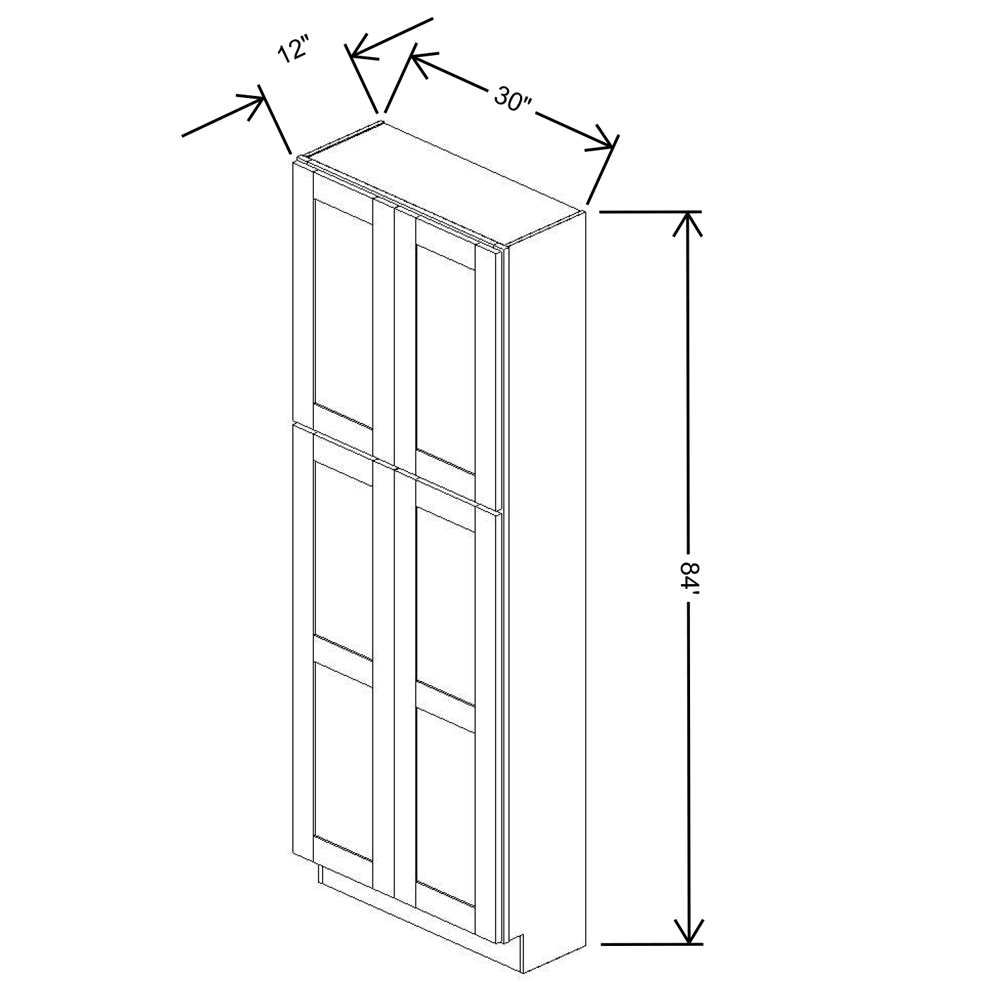 Fabuwood Allure Fusion Stone 30"W X 84"H X 12"D Tall Pantry