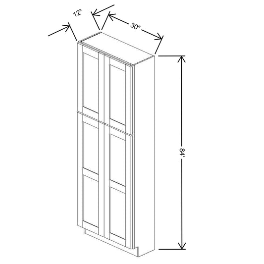 Fabuwood Allure Galaxy Cobblestone 30"W X 84"H X 12"D Tall Pantry