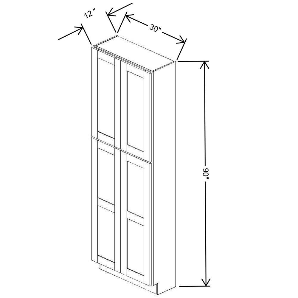 Fabuwood Allure Fusion Kona 30"W X 90"H X 12"D Tall Pantry